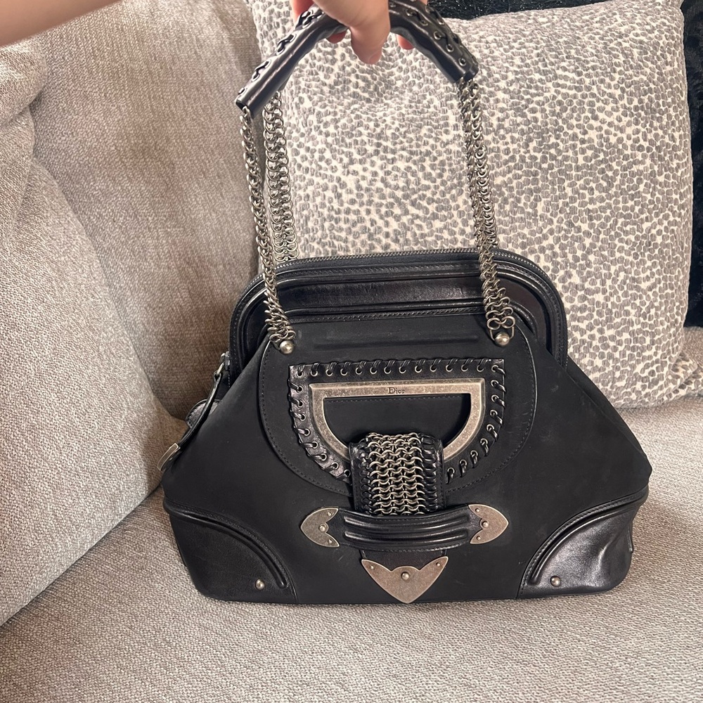 Christian Dior Limited Edition Jeanne Frame Charcoal Black Handle Shoulder Bag - Picture 4 of 10